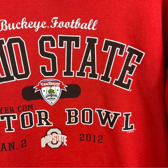 Ohio State Buckeyes NCAA Football Red Hoodie Sweatshirt Gator Bowl 2012 Fits Sm - Picture 6 of 13